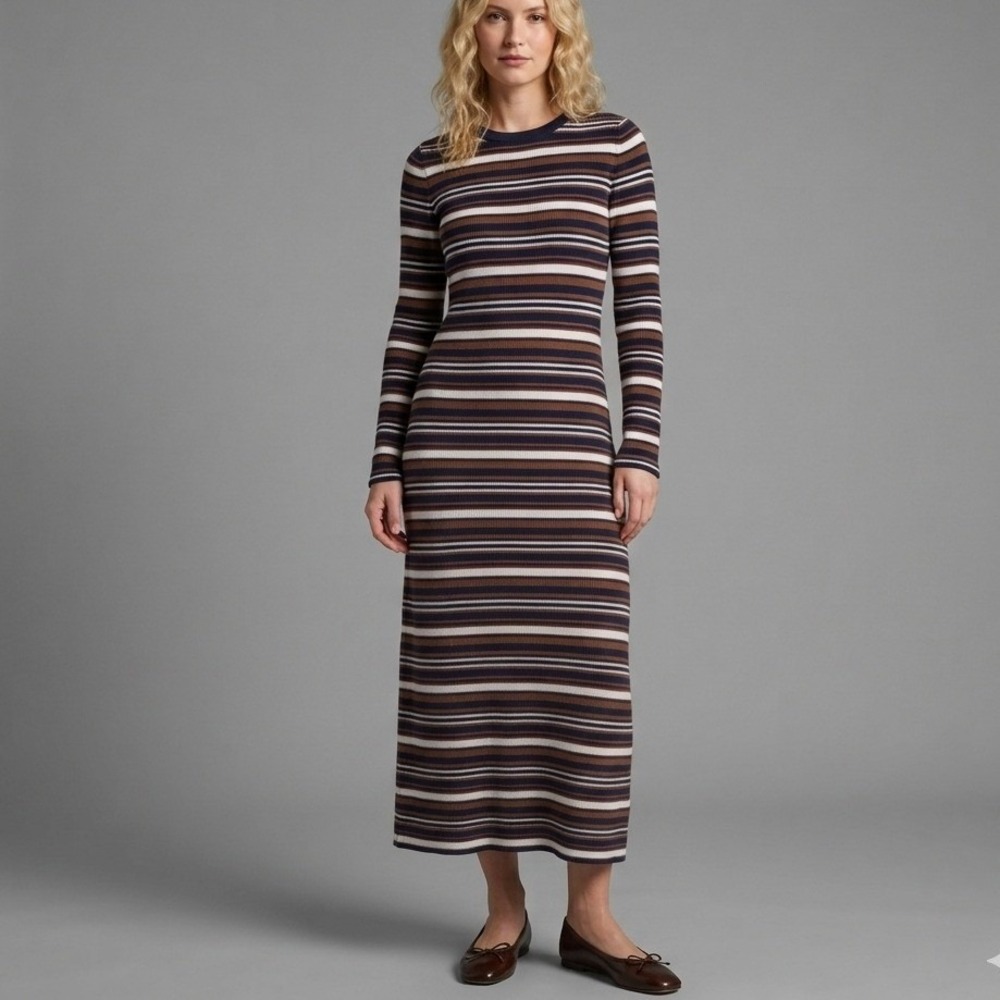 Madewell Sweater Dress Womens Size Small Merino Wool Maxi Striped